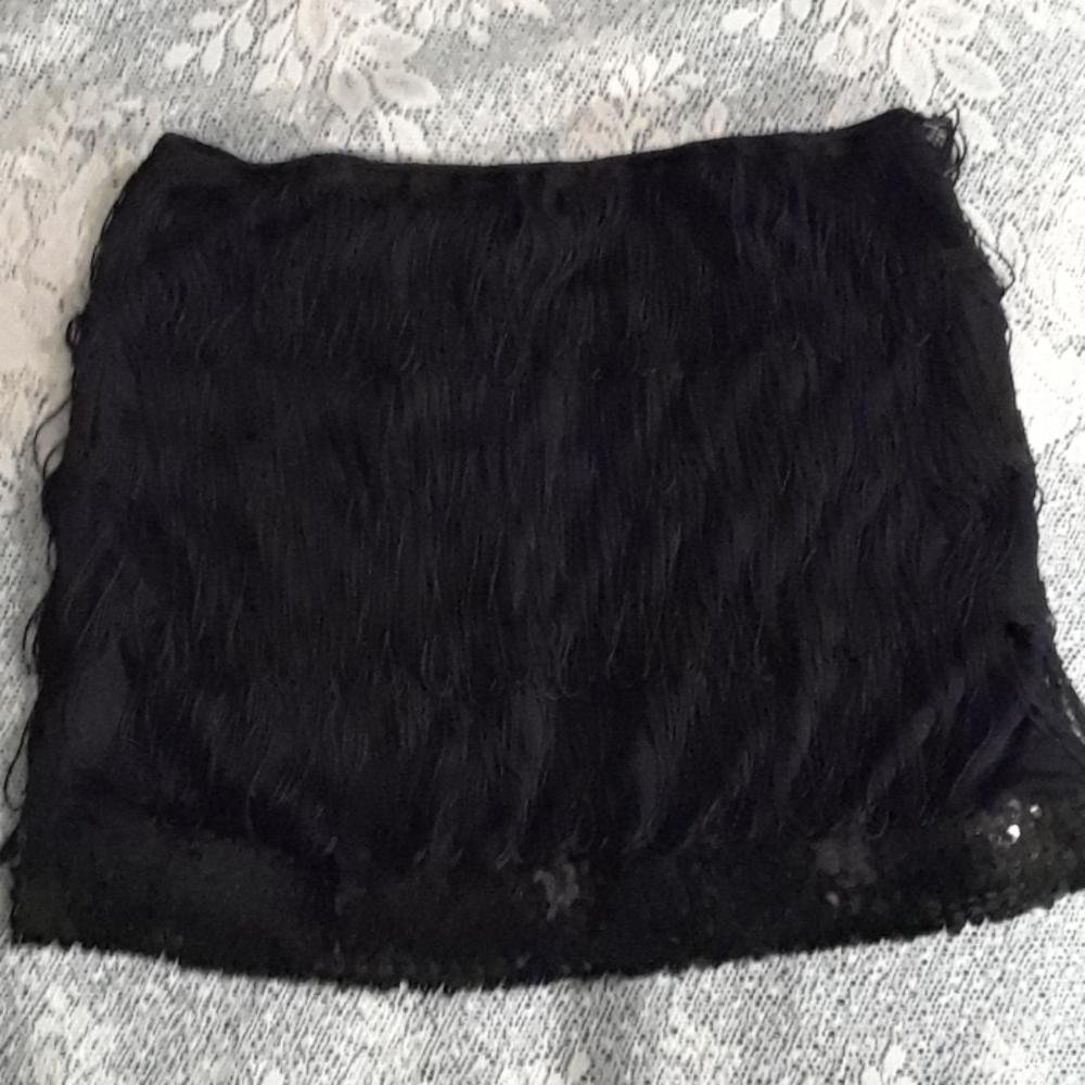 Fringed Mini Skirt
